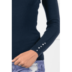 Pulover dama moale cu perle si strasuri 308