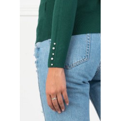 Pulover dama moale cu perle si strasuri 308