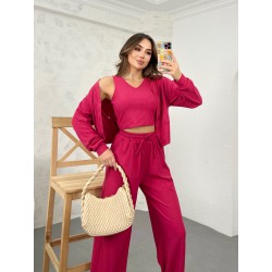 Compleu dama cu pantalon evazat  3 piese 3690