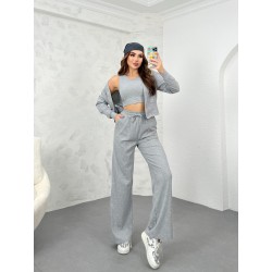 Compleu dama cu pantalon evazat  3 piese 3690