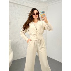 Compleu dama cu pantalon evazat  3 piese 3690