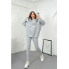Trening dama bumbac vatuit 3 piese cu gluga 3895-24