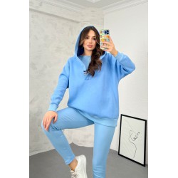 Trening dama bumbac vatuit 3 piese cu gluga 3895-24