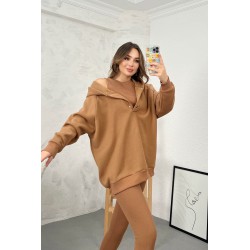 Trening dama bumbac vatuit 3 piese cu gluga 3895-24