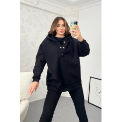 Trening dama bumbac vatuit 3 piese cu gluga 3895-24