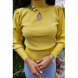 Pulover dama moale cu lant 911