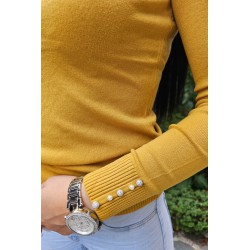 Pulover dama moale cu perle si strasuri 326