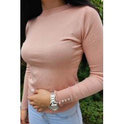 Pulover dama moale cu perle si strasuri 326