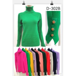 Pulover dama moale cu nasturi metalici 302