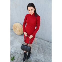 Rochie dama tricotata cu cordon 2102