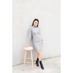 Rochie dama tricotata cu cordon 2102