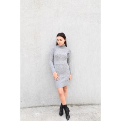 Rochie dama tricotata cu cordon 2102