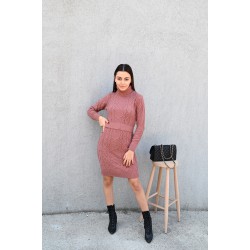 Rochie dama tricotata cu cordon 2102