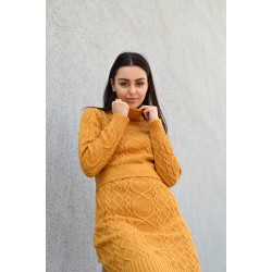 Rochie dama tricotata cu cordon 2102