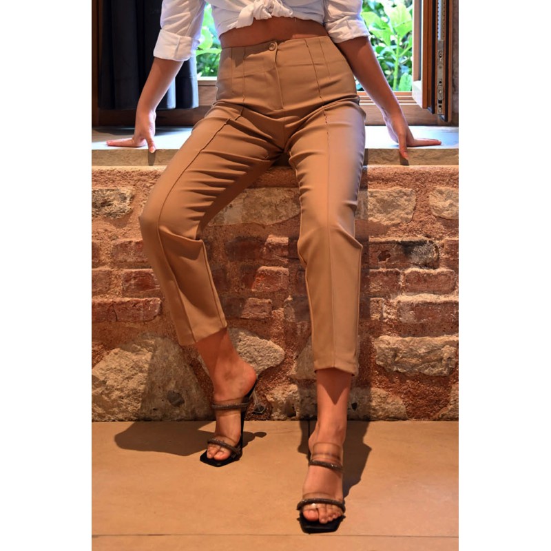 Pantalon dama casual cu pense 6229