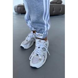 Pantalon dama bumbac vatuit cu 3 dungi laterale People 6238