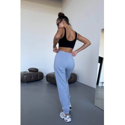 Pantalon dama bumbac vatuit cu 3 dungi laterale People 6238