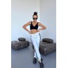 Pantalon dama bumbac vatuit cu 3 dungi laterale People 6238