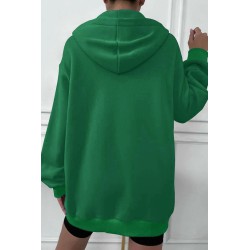 Hanorac dama bumbac vatuit cu gluga uni 1625