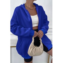 Hanorac dama bumbac vatuit cu gluga uni 1625