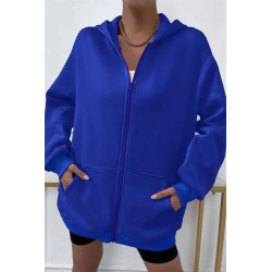 Hanorac dama bumbac vatuit cu gluga uni 1625