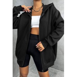 Hanorac dama bumbac vatuit cu gluga uni 1625