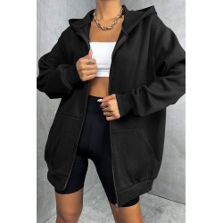 Hanorac dama bumbac vatuit cu gluga uni 1625