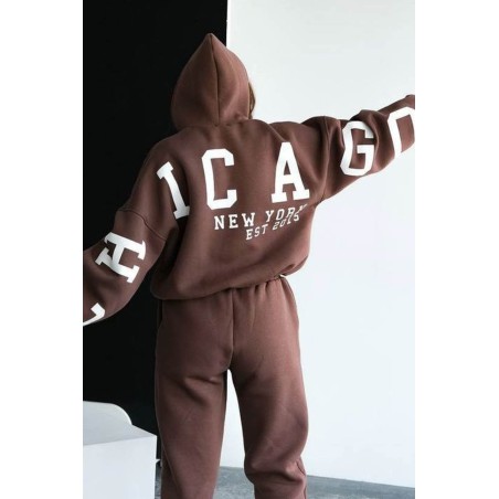 Trening dama bumbac vatuit cu imprimeu Chicago 3941