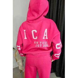 Trening dama bumbac vatuit cu imprimeu Chicago 3941