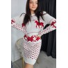 Rochie dama tricotata cu imprimeu de Craciun 2066