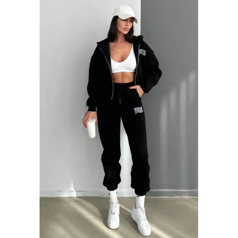 Trening dama bumbac vatuit cu imprimeu Couture 3953