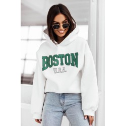 Hanorac dama bumbac vatuit cu imprimeu festiv Boston 1627