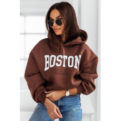 Hanorac dama bumbac vatuit cu imprimeu festiv Boston 1627