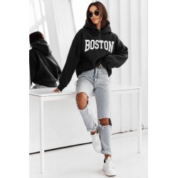 Hanorac dama bumbac vatuit cu imprimeu festiv Boston 1627