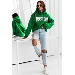 Hanorac dama bumbac vatuit cu imprimeu festiv Boston 1627