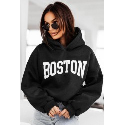 Hanorac dama bumbac vatuit cu imprimeu festiv Boston 1627