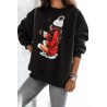 Bluza dama bumbac vatuit cu imprimeu festiv WINTER 1629
