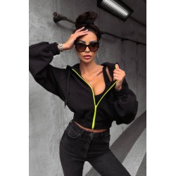 Hanorac dama bumbac vatuit cu gluga OLV Luxury 1624