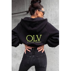 Hanorac dama bumbac vatuit cu gluga OLV Luxury 1624