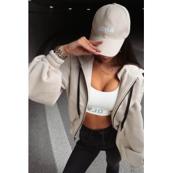 Hanorac dama bumbac vatuit cu gluga OLV Luxury 1624