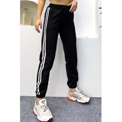 Pantalon dama bumbac vatuit cu 2 dungi laterale 6524