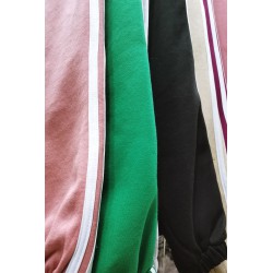 Pantalon dama bumbac vatuit cu 2 dungi laterale 6524