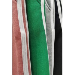 Pantalon dama bumbac vatuit cu 2 dungi laterale 6524