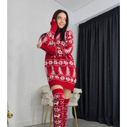 Compleu dama cu imprimeu de Craciun 0124