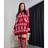 Compleu dama cu imprimeu de Craciun 0124